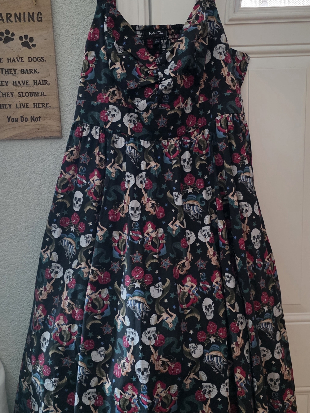 NWT Torrid Retro Chic Mermaid Skull Flower Sun Dress Plus Size 1 - Picture 5 of 12
